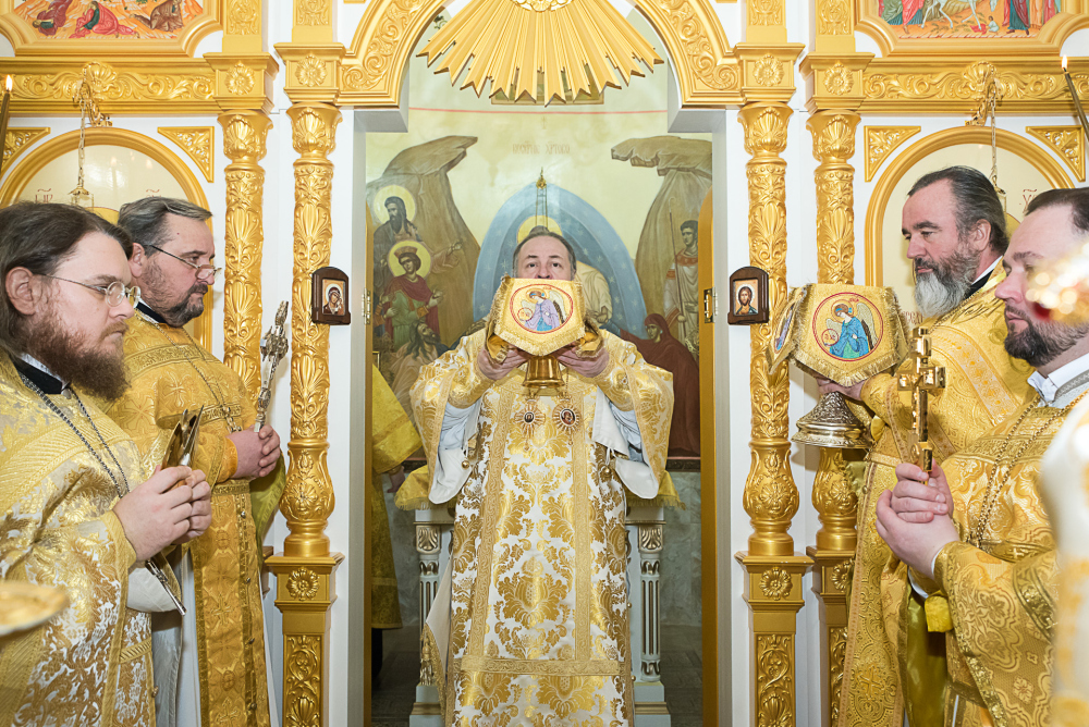 Протоиереи Александр Филиппов и Антоний Шварёв сослужили митрополиту Серафиму за литургией в Троицком храме в деревне Камайка