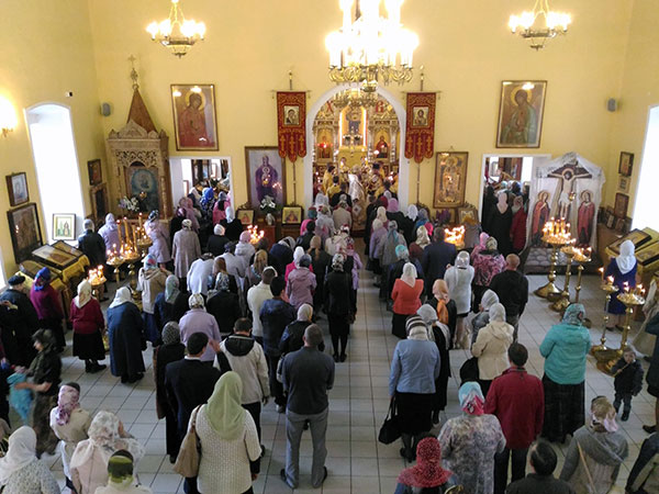 Всенощное бдение архиерейским чином накануне престольного праздника нашего храма