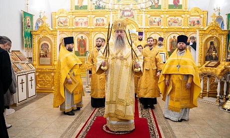 Митрополит Пензенский и Нижнеломовский Серафим совершил литургию в Троицком храме в Камайке