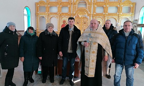 В строящемся храме в честь Святой Живоначальной Троицы в деревне Камайка был совершен водосвятный молебен